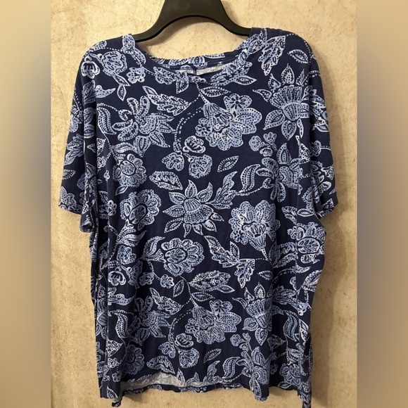 We The Free Floral Blue Washed Women's Top - Picture 2 of 6